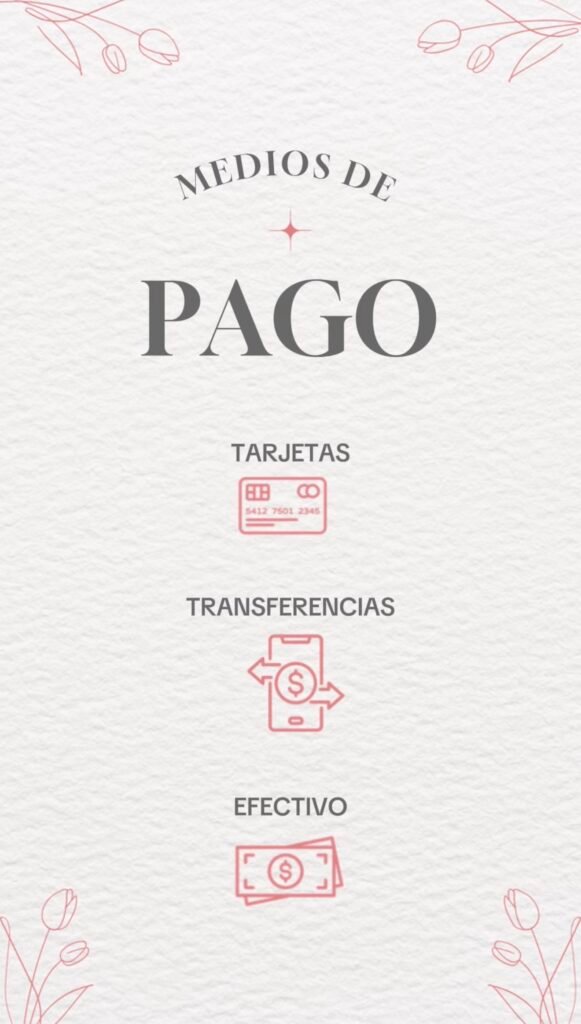 Metodos de pago bodasbymontse